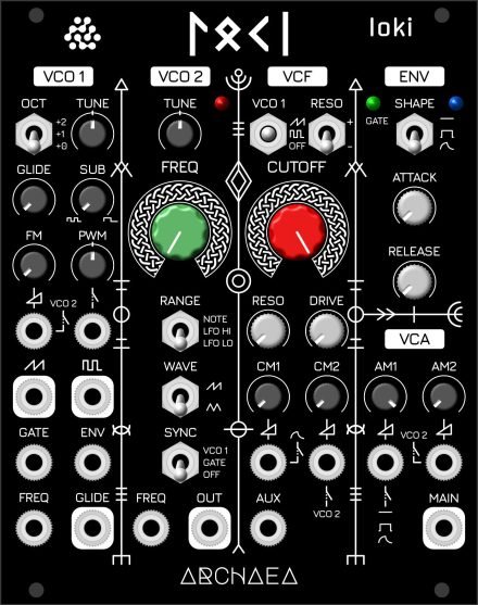 Loki Eurorack mono synth panel